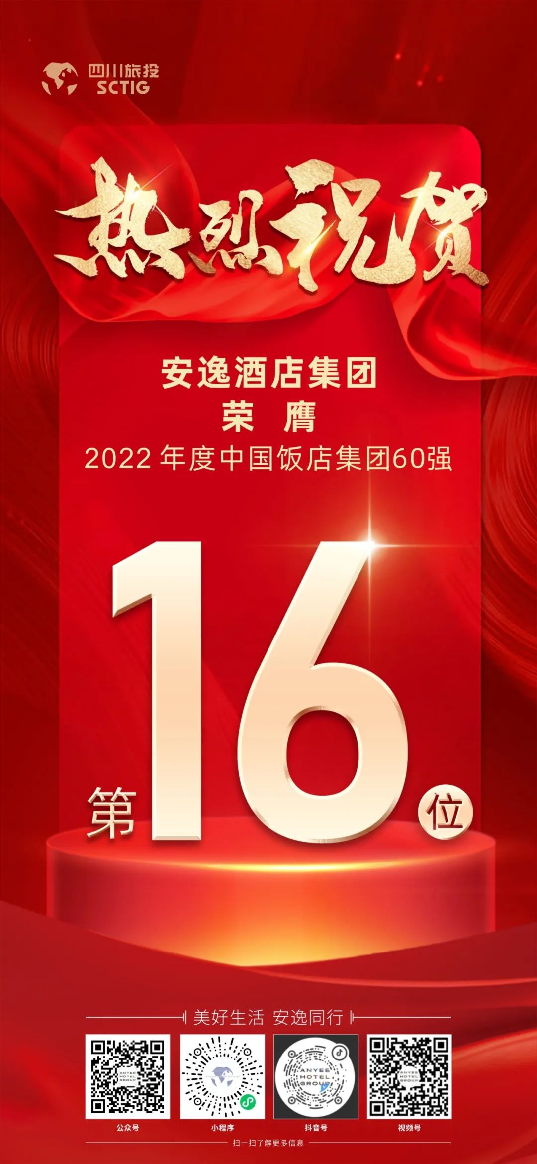 四川新利体育luck18集团荣膺“2022年度中国饭店集团60强”